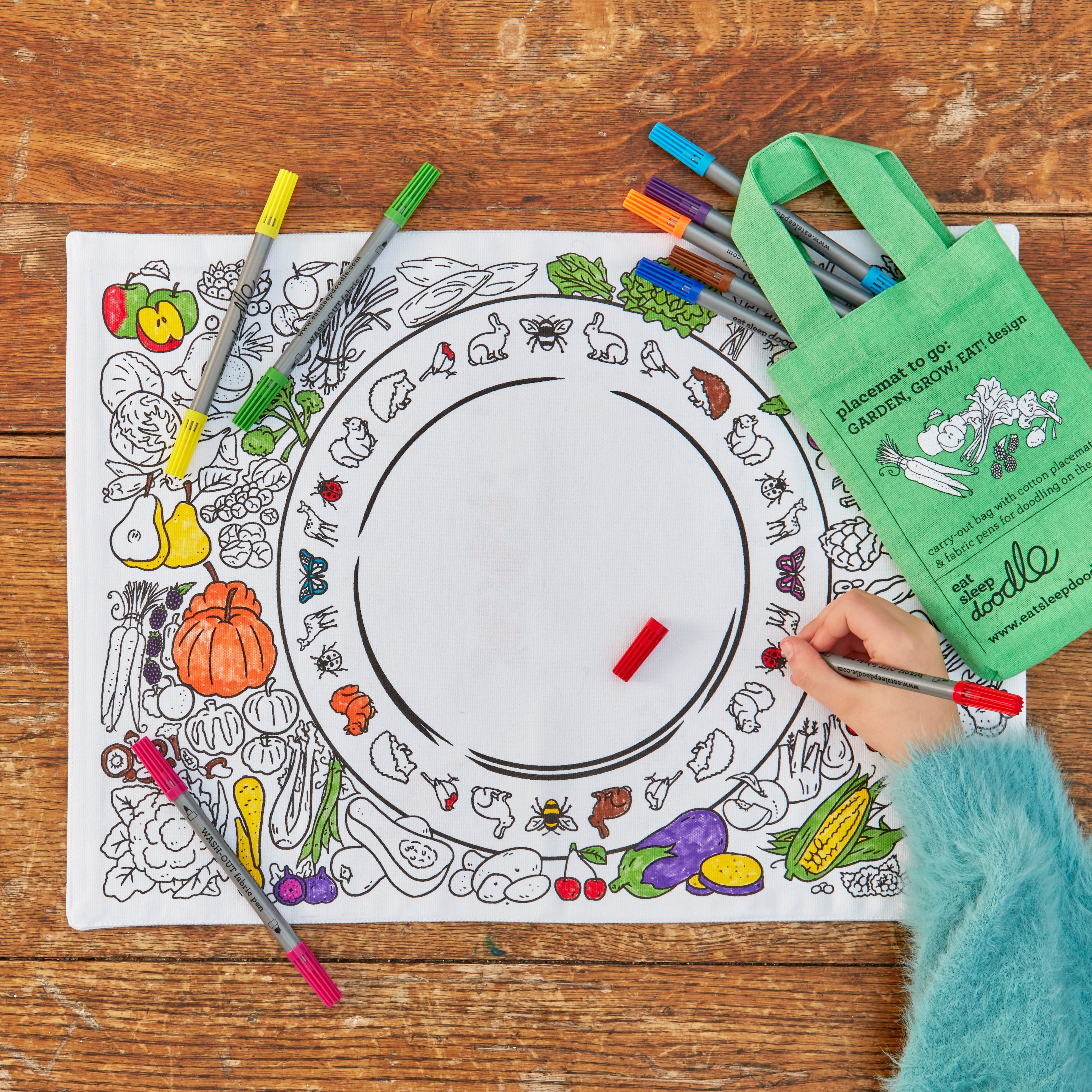 Garden Grow Eat Doodle Placemat To Go