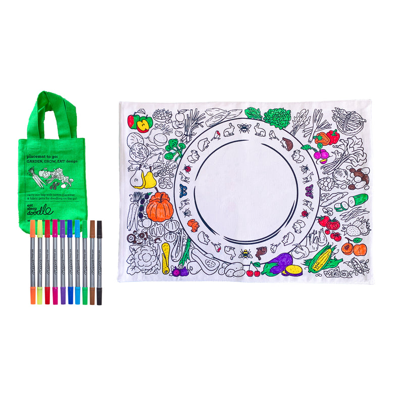 Garden Grow Eat Doodle Placemat To Go