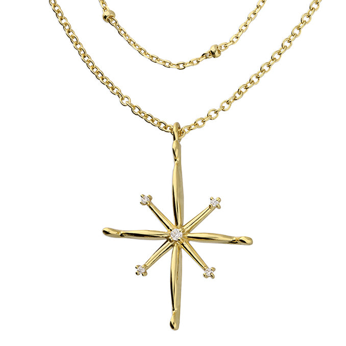 Gold Plated Sterling Silver North Star Necklace