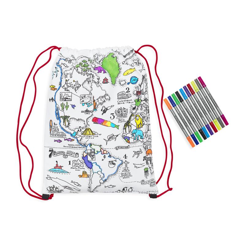 World Map Doodle Backpack