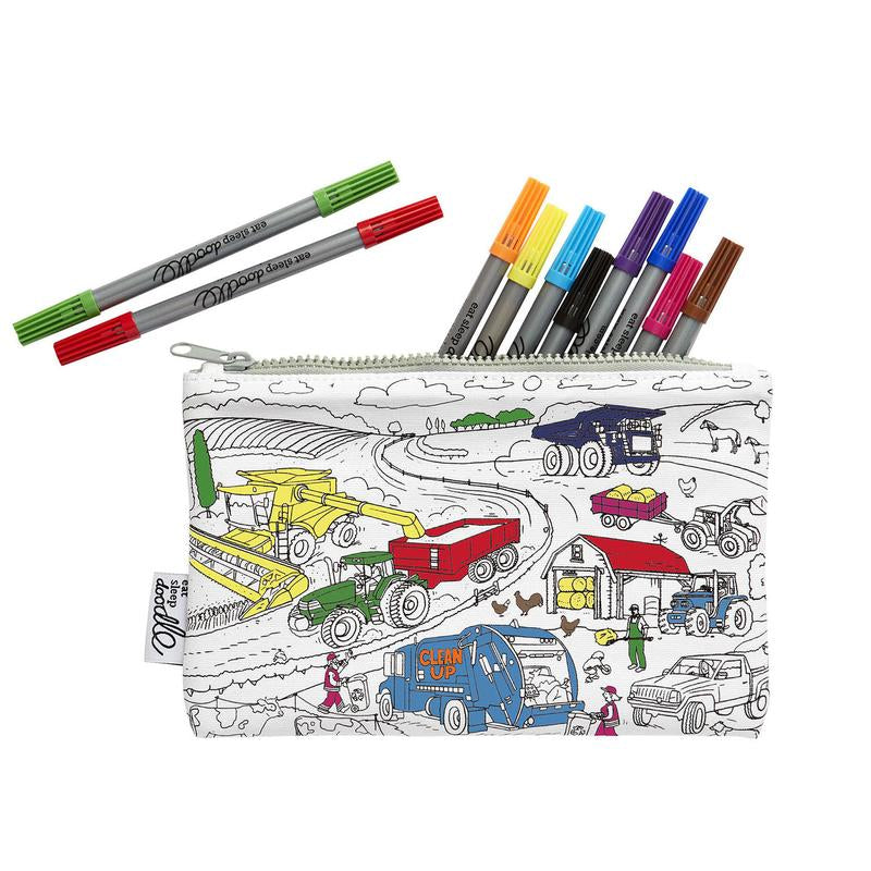 Working Wheels Doodle Pencil Case