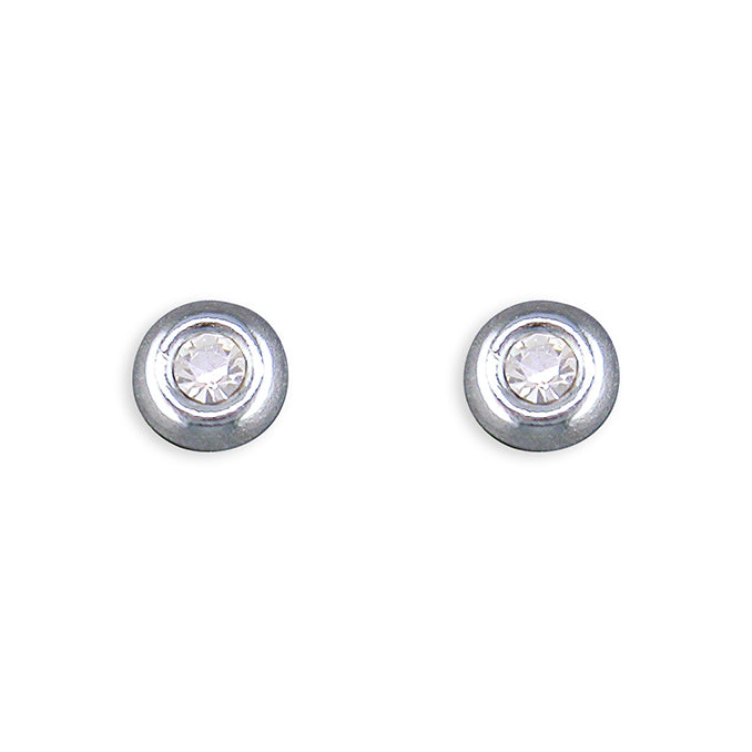 Silver White Crystal White Stud