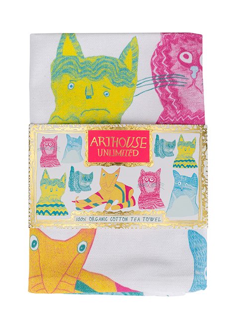 Miaow for Now Organic Cotton Tea Towel