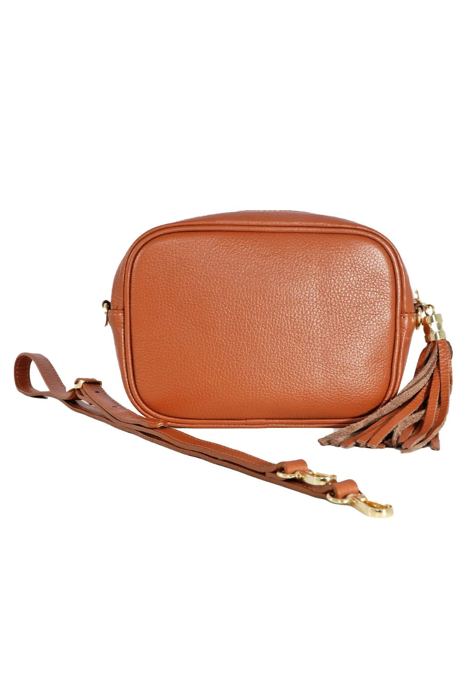 Tan Italian Leather Camera Bag