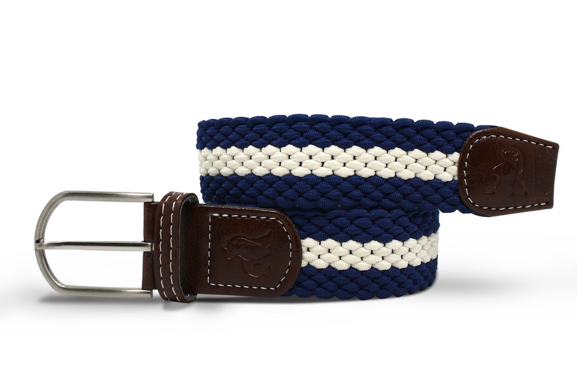 Blue / White Stripe Woven Belt