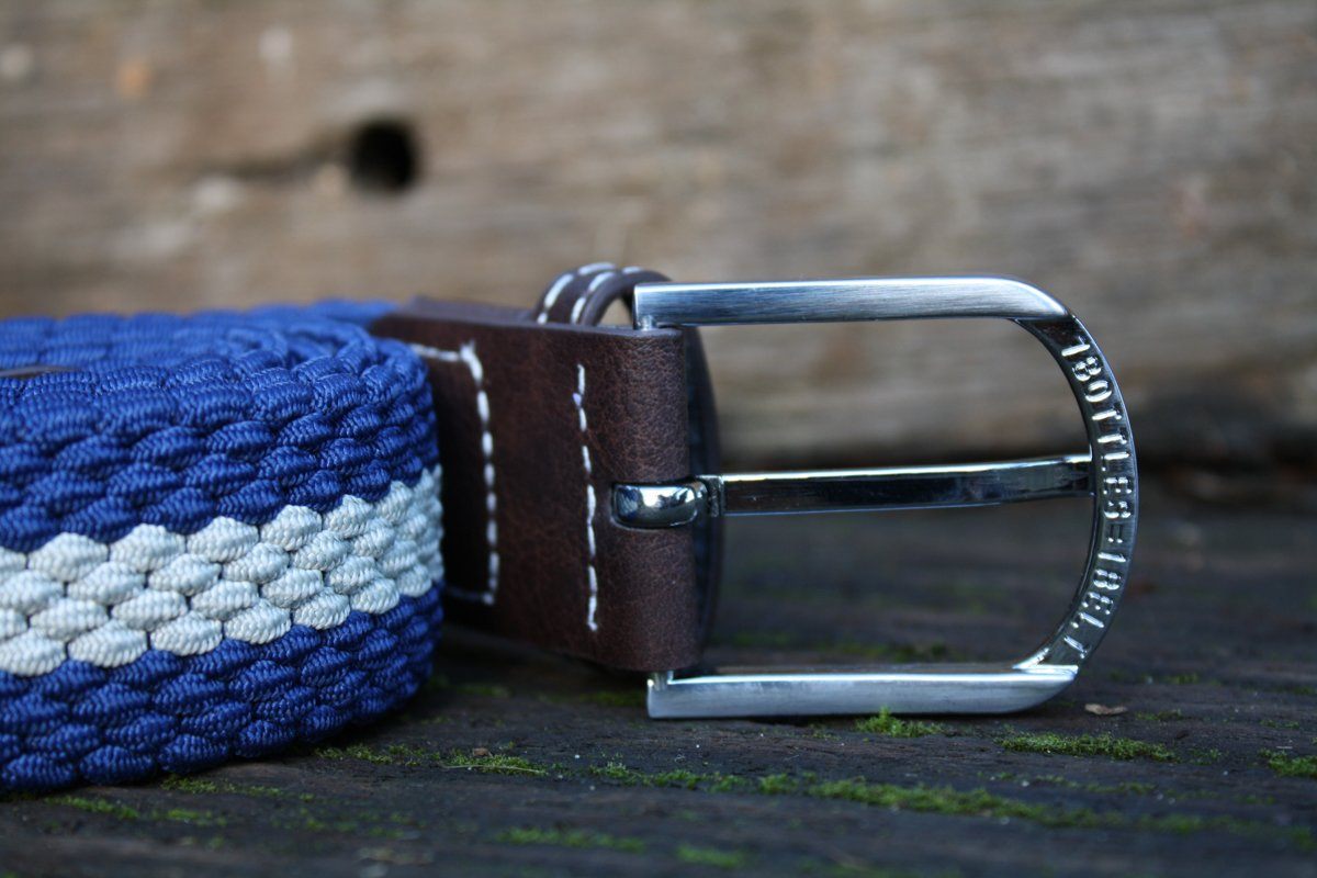 Blue / White Stripe Woven Belt