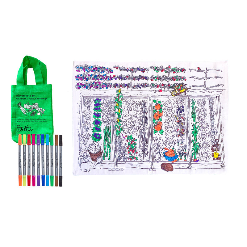 Garden Grow Eat Doodle Placemat To Go