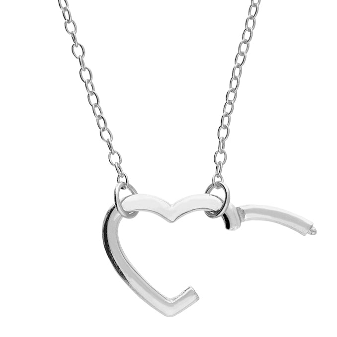 SS Necklace Open Heart