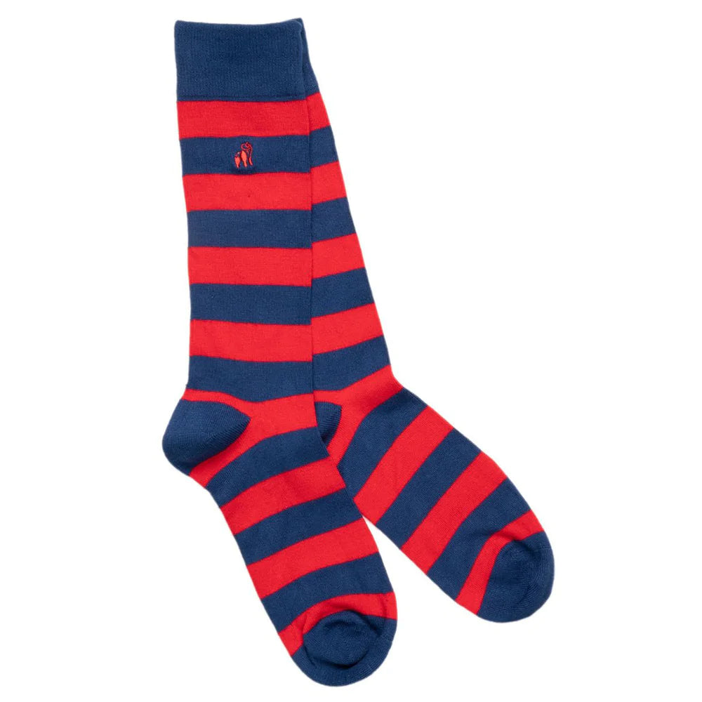 Red Stripe Bamboo Socks