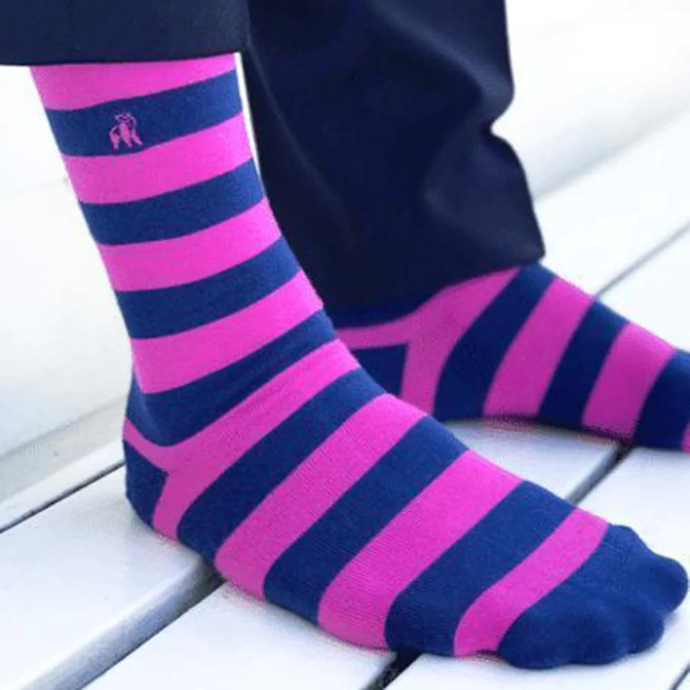 Pink Stripe Bamboo Socks