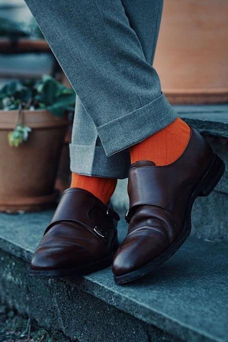 Swole Panda - Tangerine Orange Ribbed Bamboo Socks