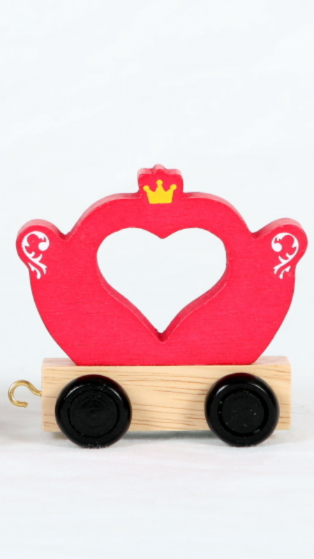 Coloured Wooden Train Alphabet & Carraiges