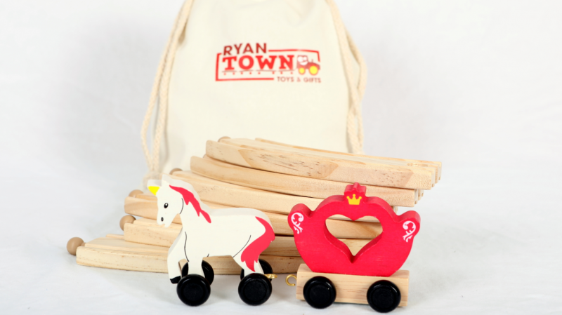 Coloured Wooden Train Alphabet & Carraiges