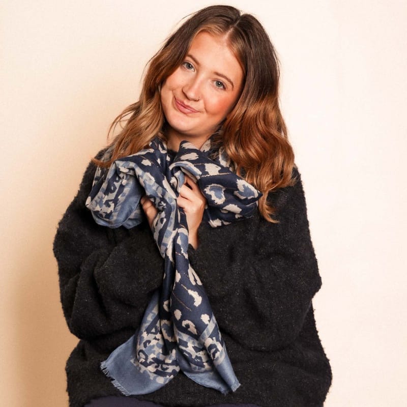 Scarf - Animal Print - Blue