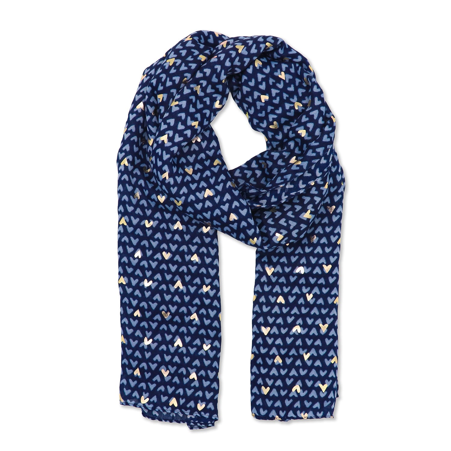Scarf - Ditsy Hearts - Navy