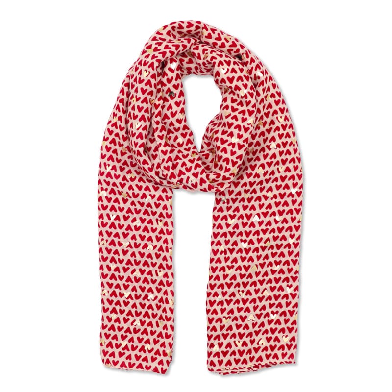 Scarf - Ditsy Hearts - Red