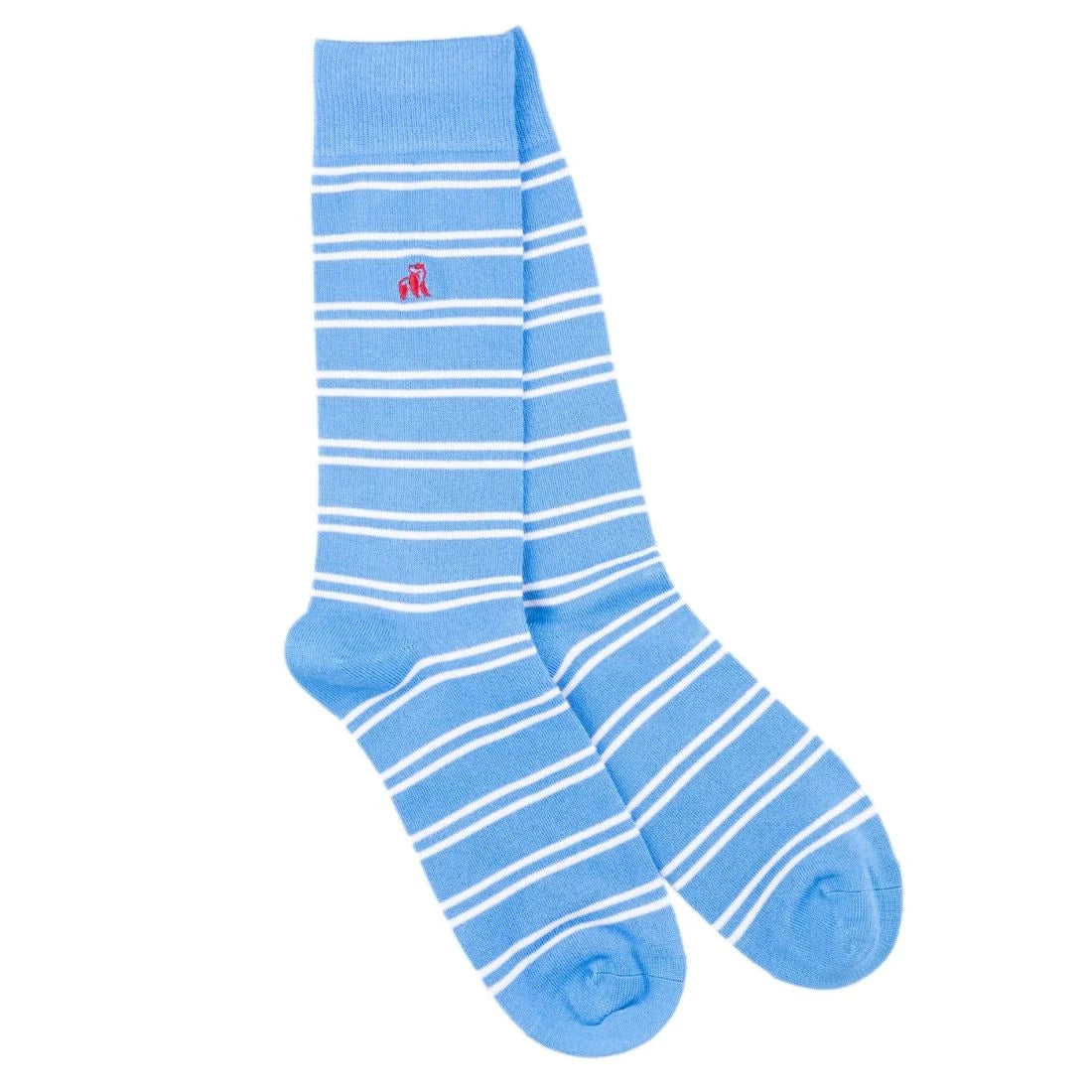 Swole Panda - Light Blue Striped Bamboo Socks