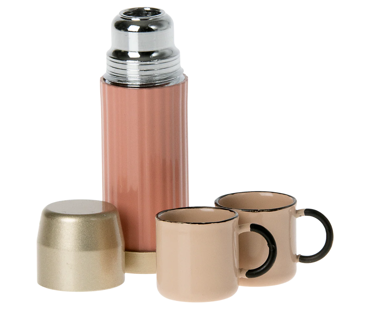 Maileg - Thermos and Cups - Coral