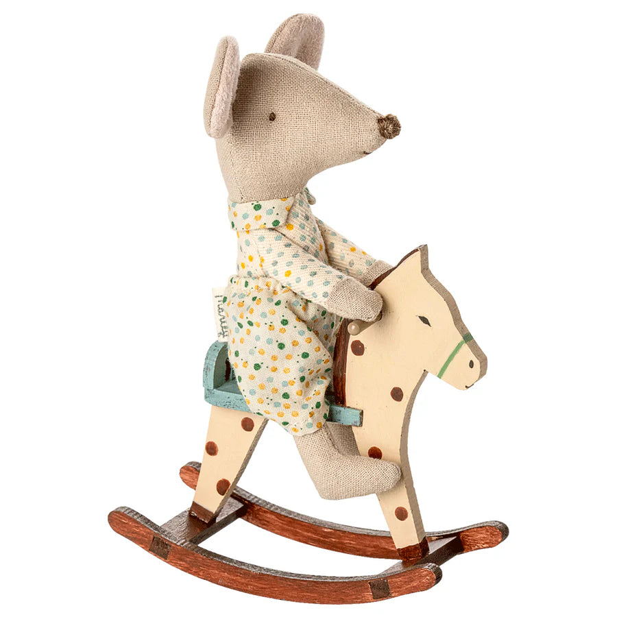 Maileg - Mouse Rocking Horse - Spotted