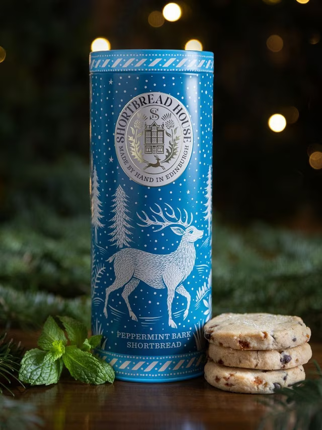 Handmade Shortbread Biscuits with Peppermint Bark
