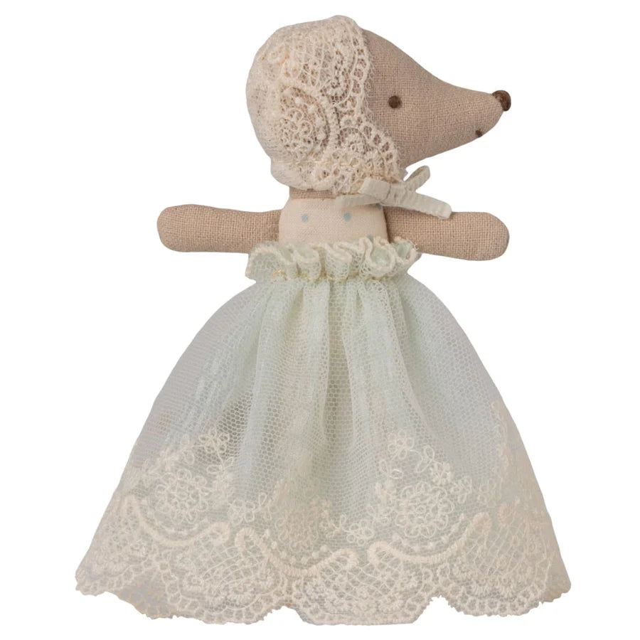 Maileg - Baby Mouse in Gown - Mint