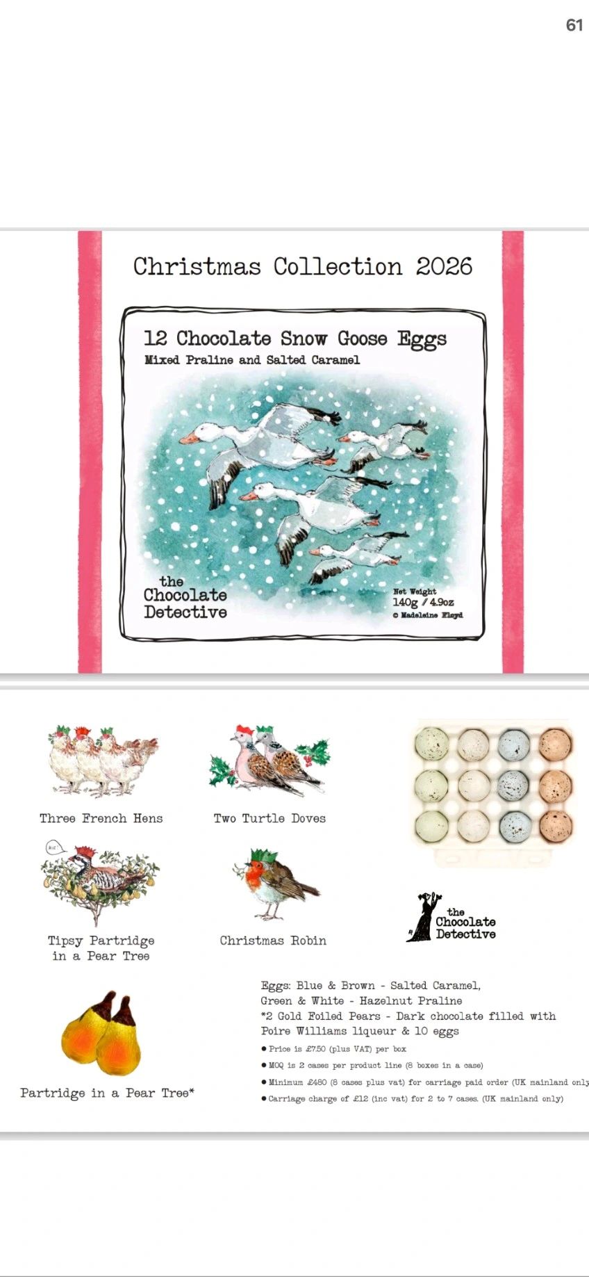 12 Christmas Snow Goose Eggs 150g