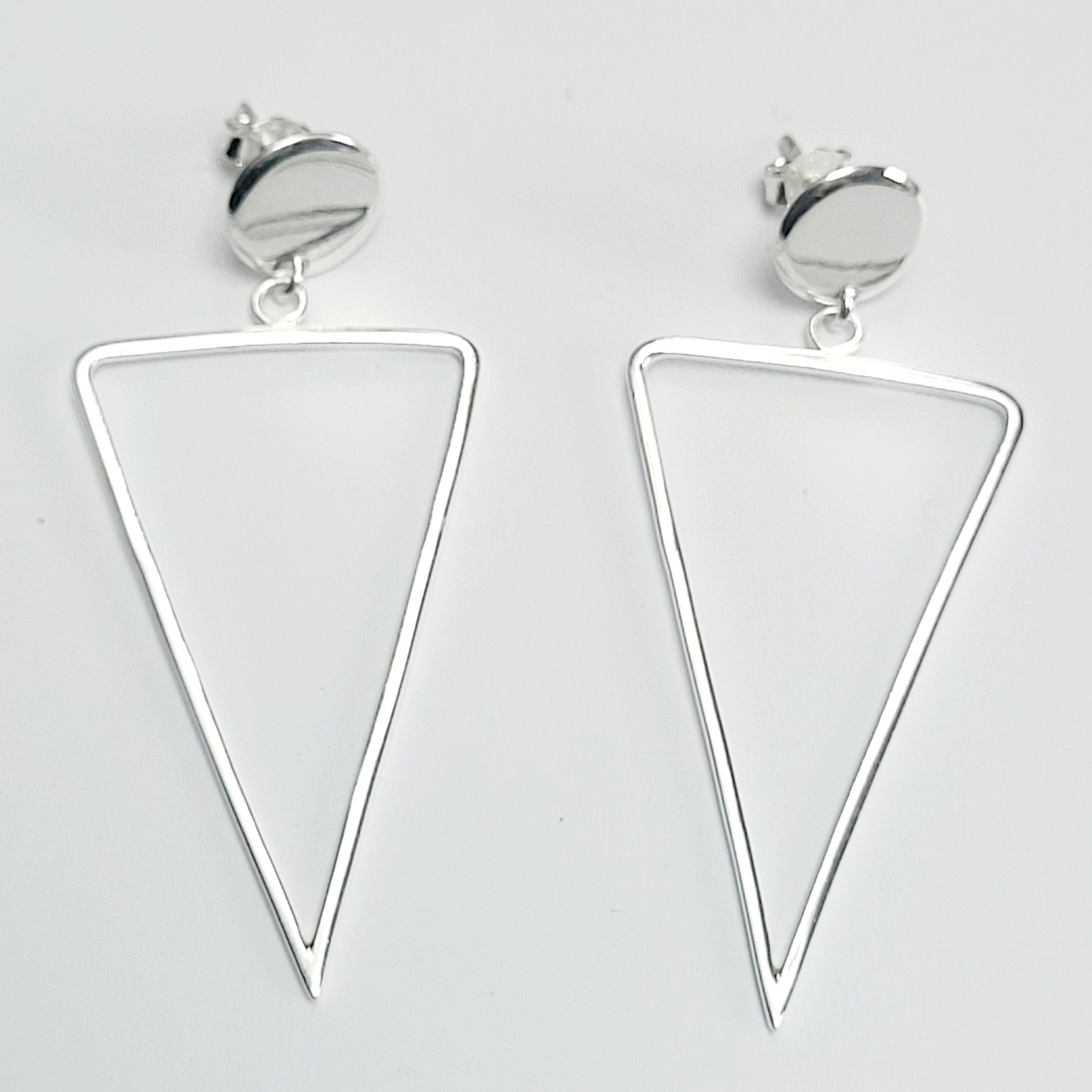 Triangle Earrings- Silver
