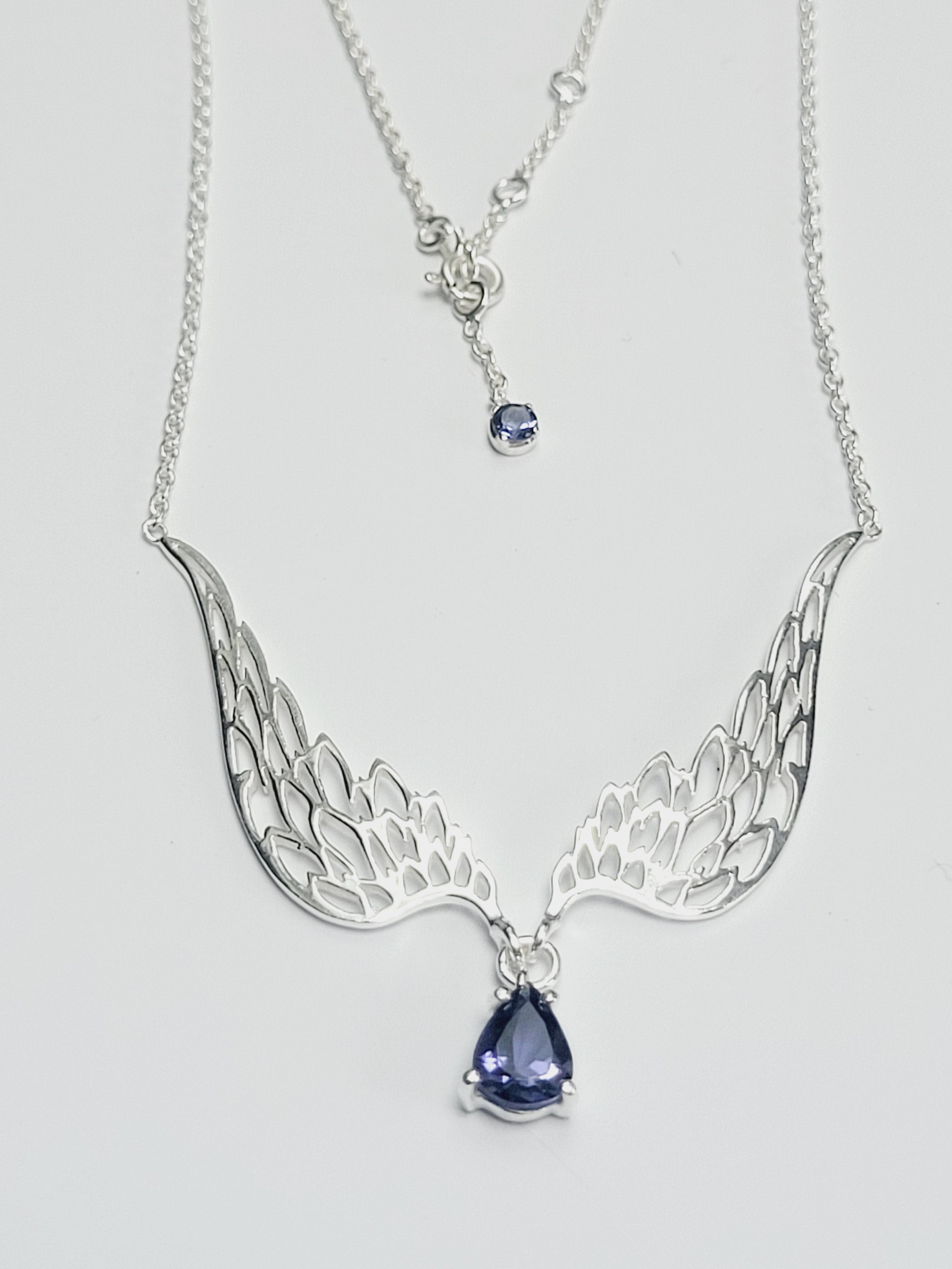 Wings Gemstone Necklace - Sterling Silver