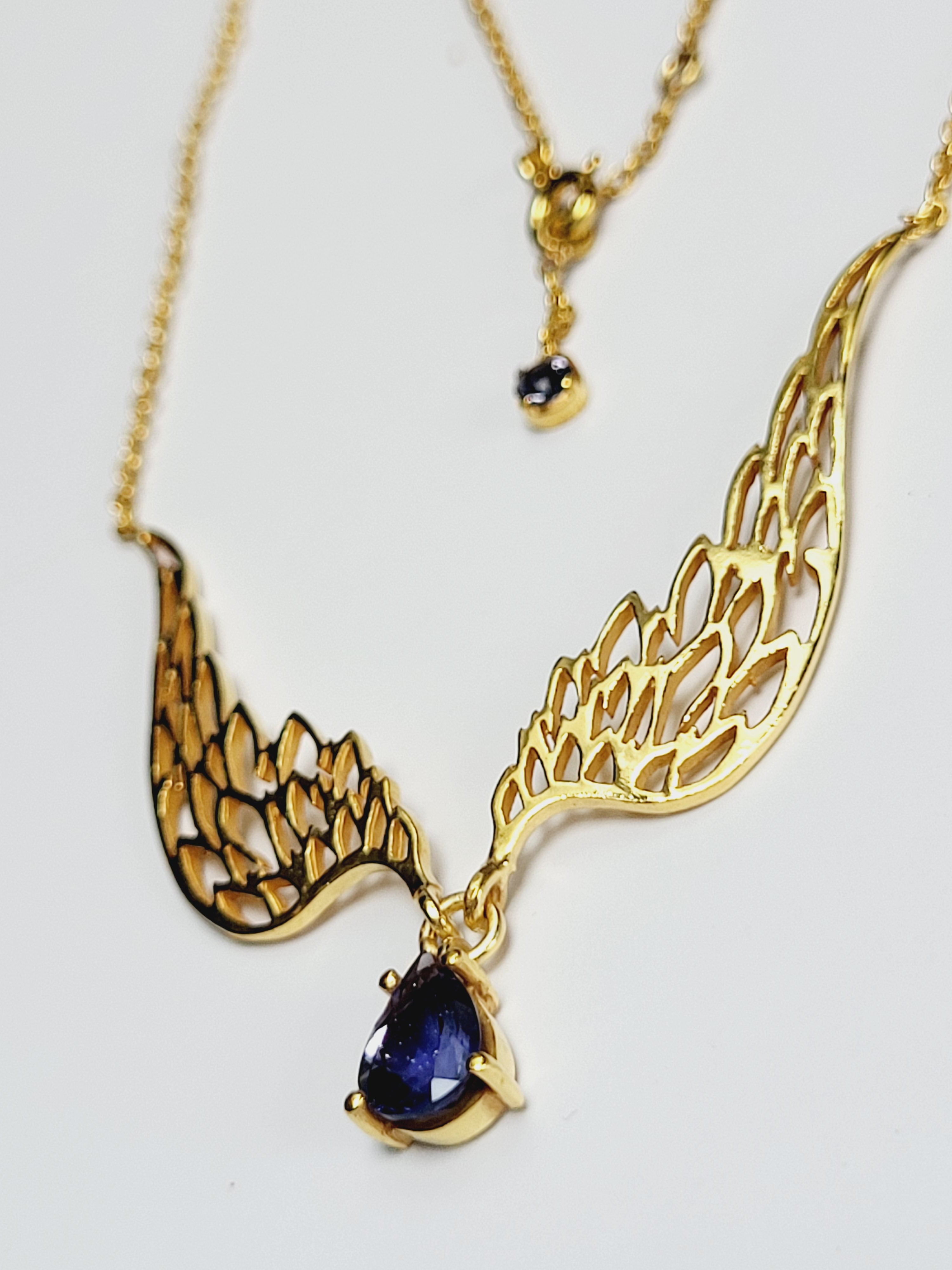 Wings Gemstone Necklace - Gold