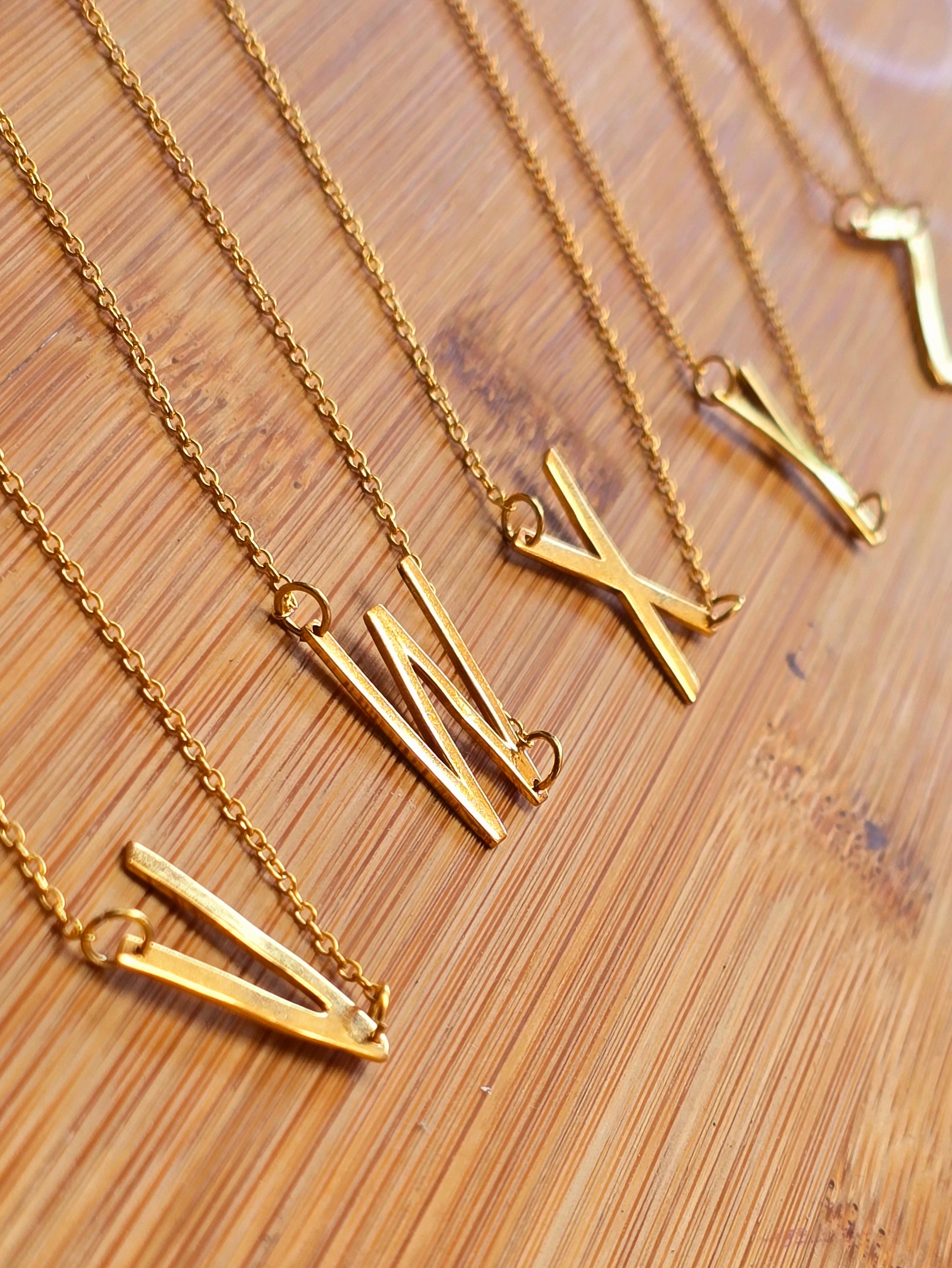 Gold Vermeil Initial Necklace A - Z