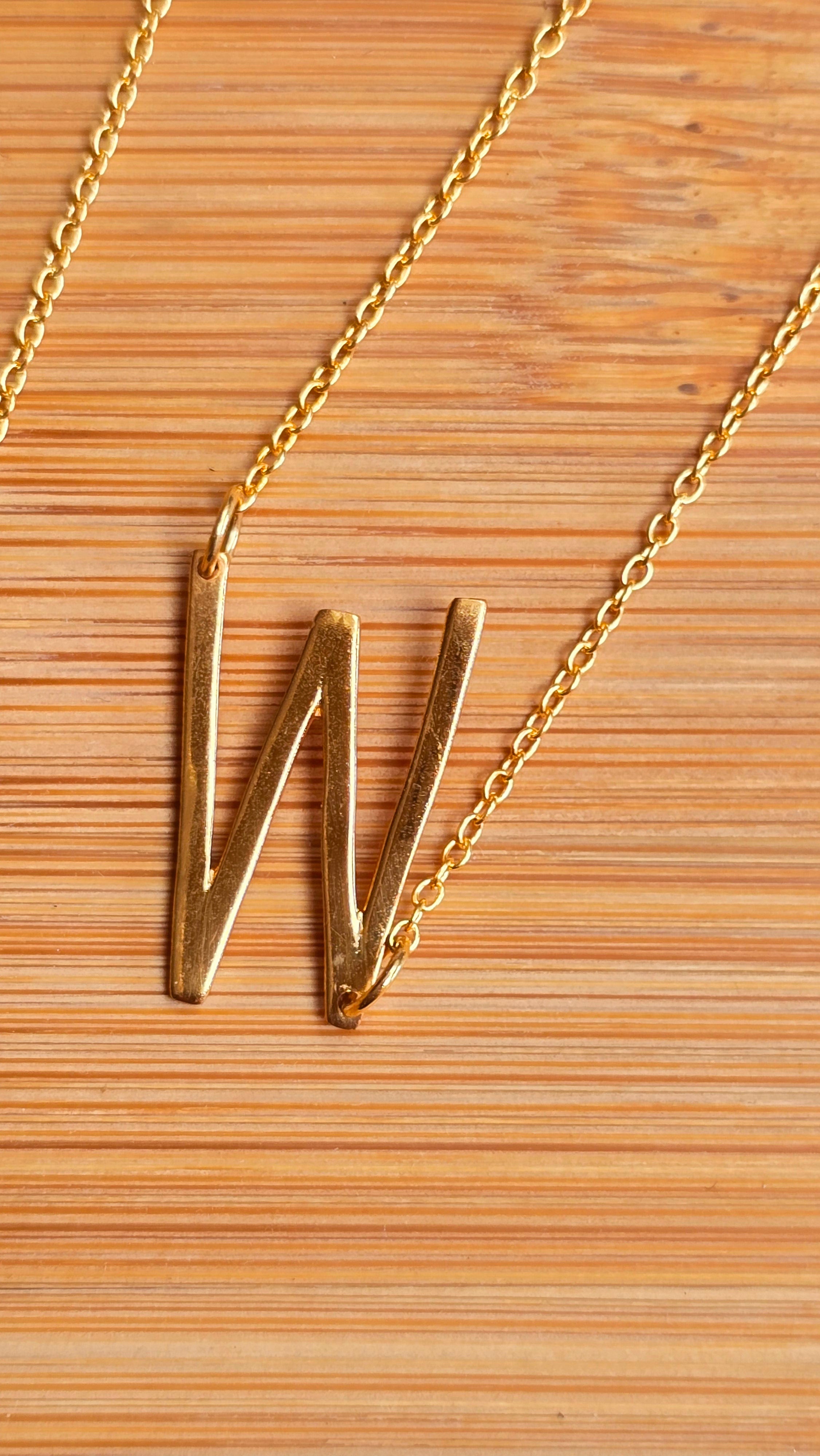 Gold Vermeil Initial Necklace A - Z