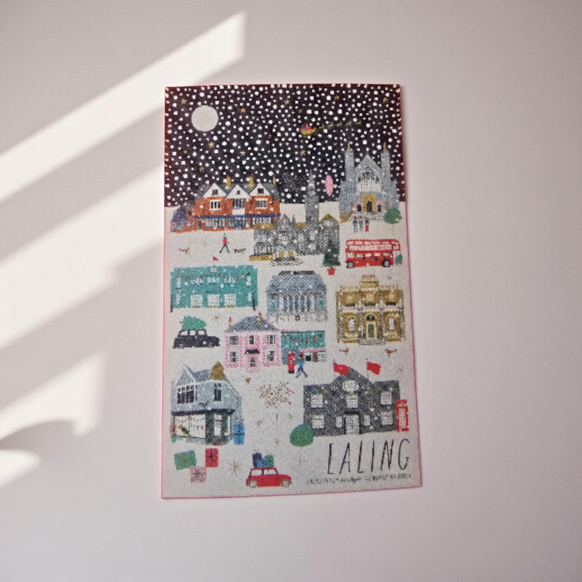 Ealing Landmarks Christmas Tea Towel