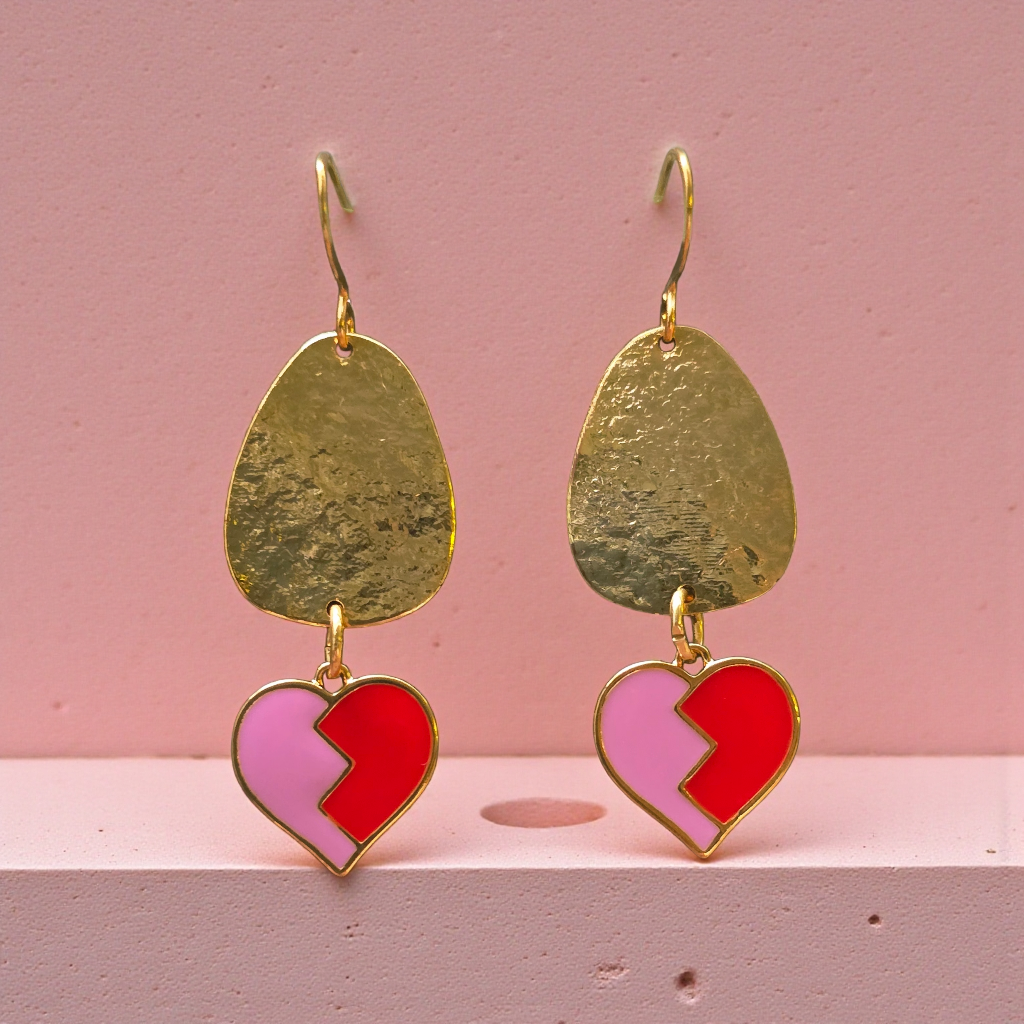 MOOCH London - Two-Tone Heart Earrings