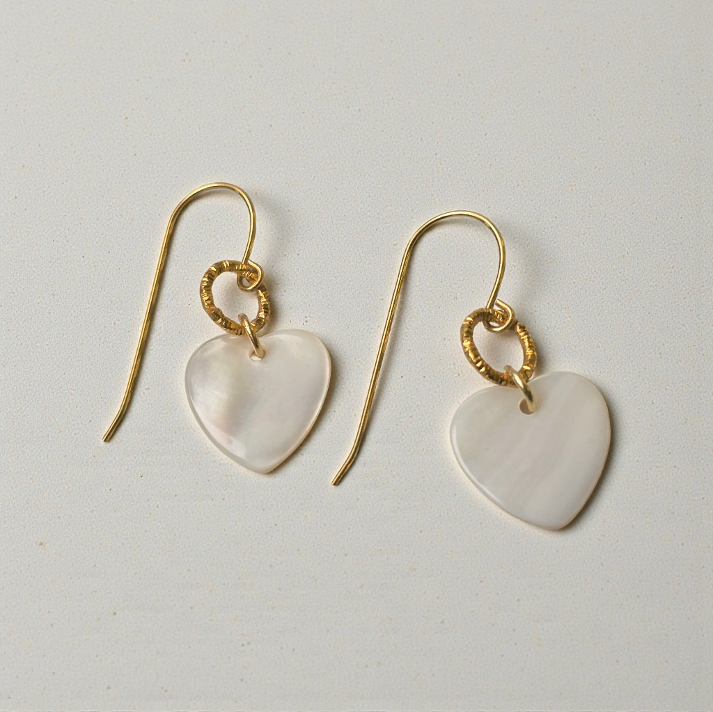 MOOCH London - Mother of Pearl Heart Earrings