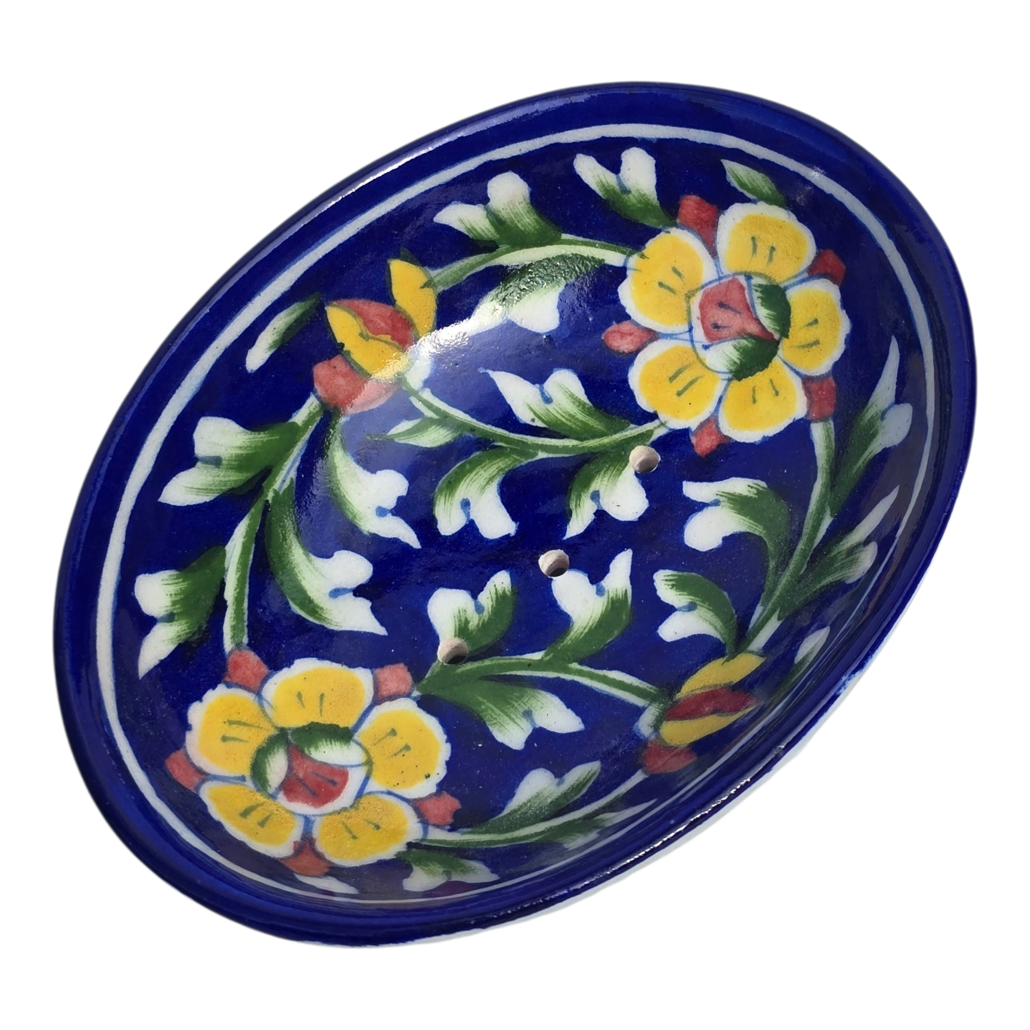 Jaipur Blue Pottery - Hand Painted - Soap Dish