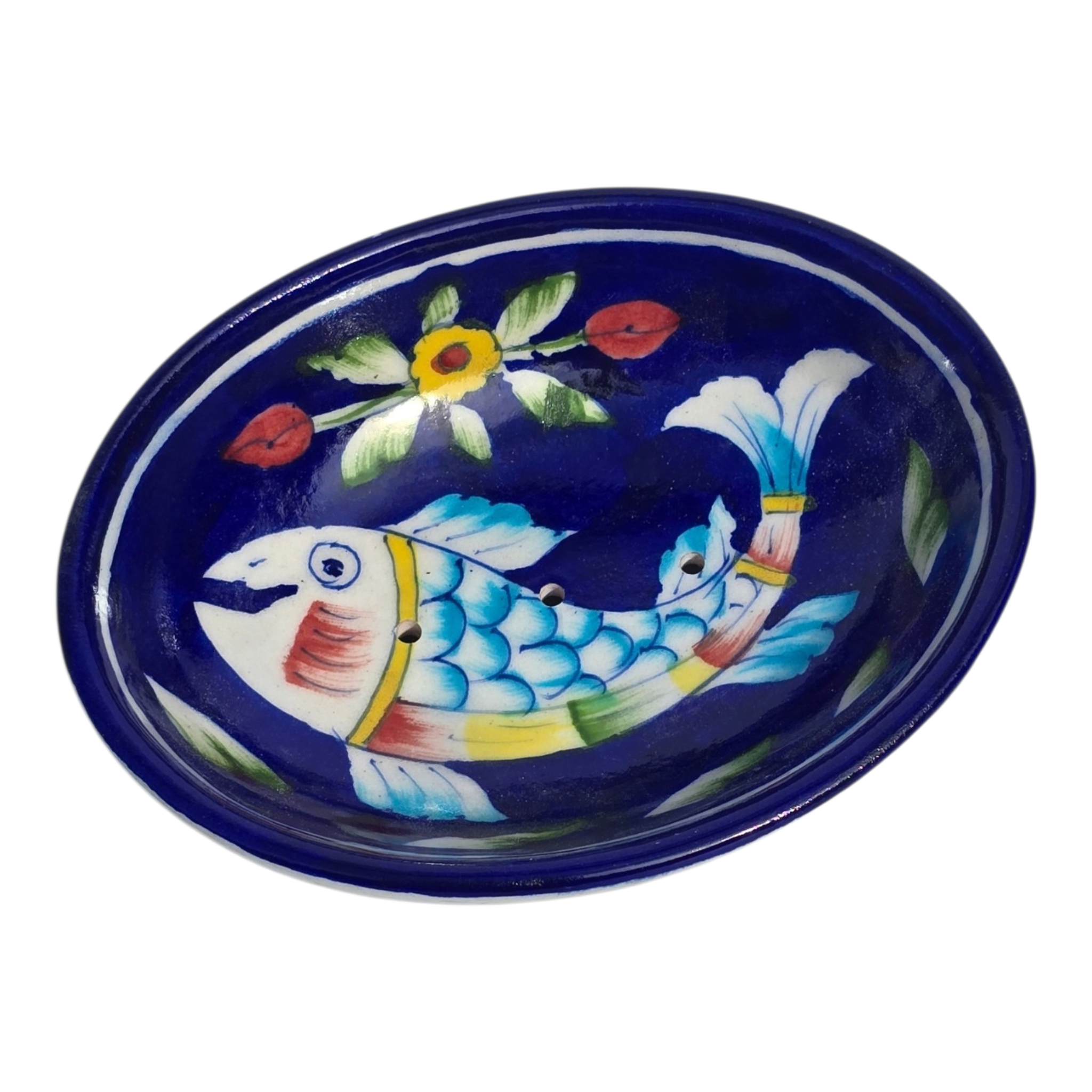 Jaipur Blue Pottery - Hand Painted - Soap Dish