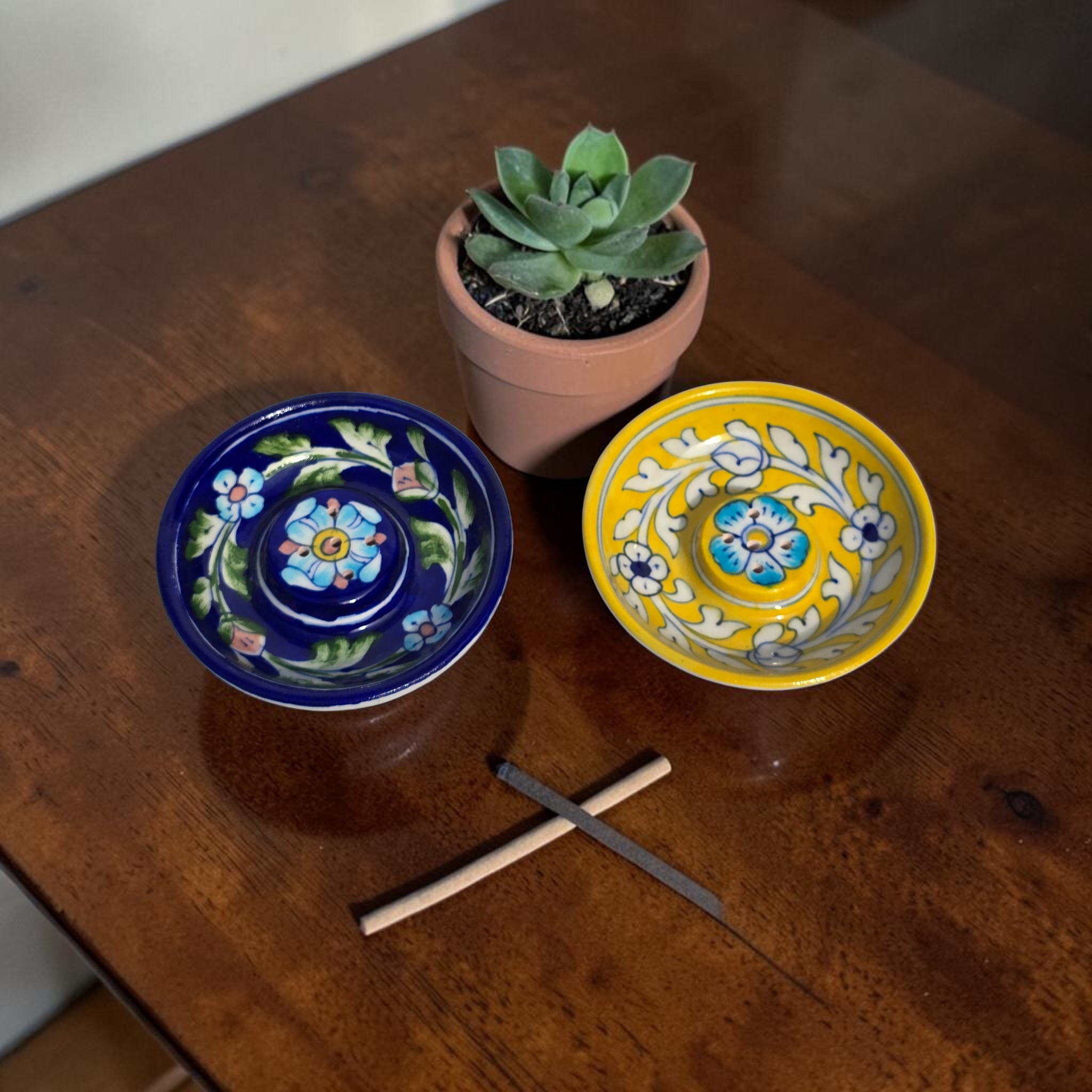 Jaipur Blue Pottery - Hand Painted - Incense Stick Holder
