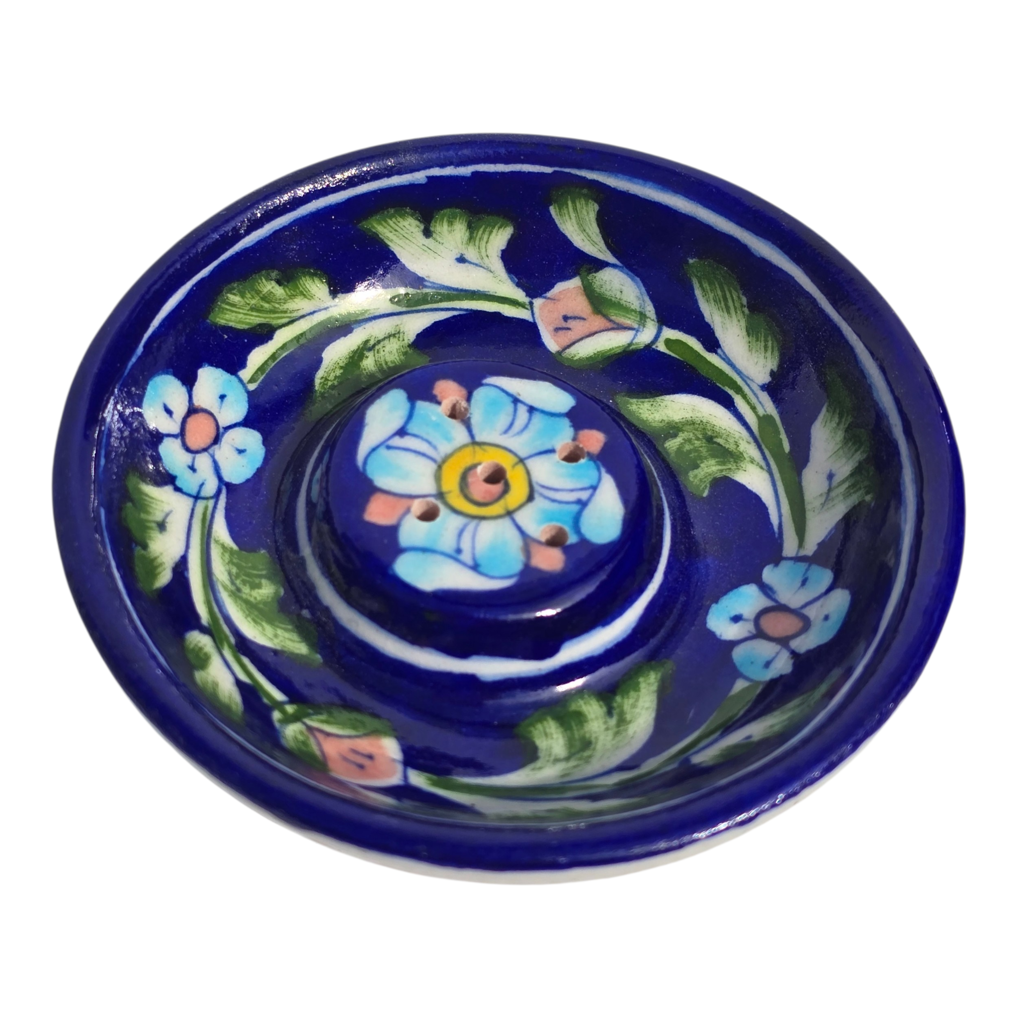 Jaipur Blue Pottery - Hand Painted - Incense Stick Holder