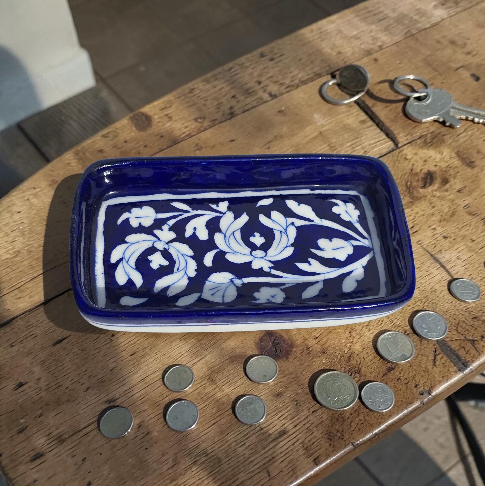 Jaipur Blue Pottery - Hand Painted - Tray