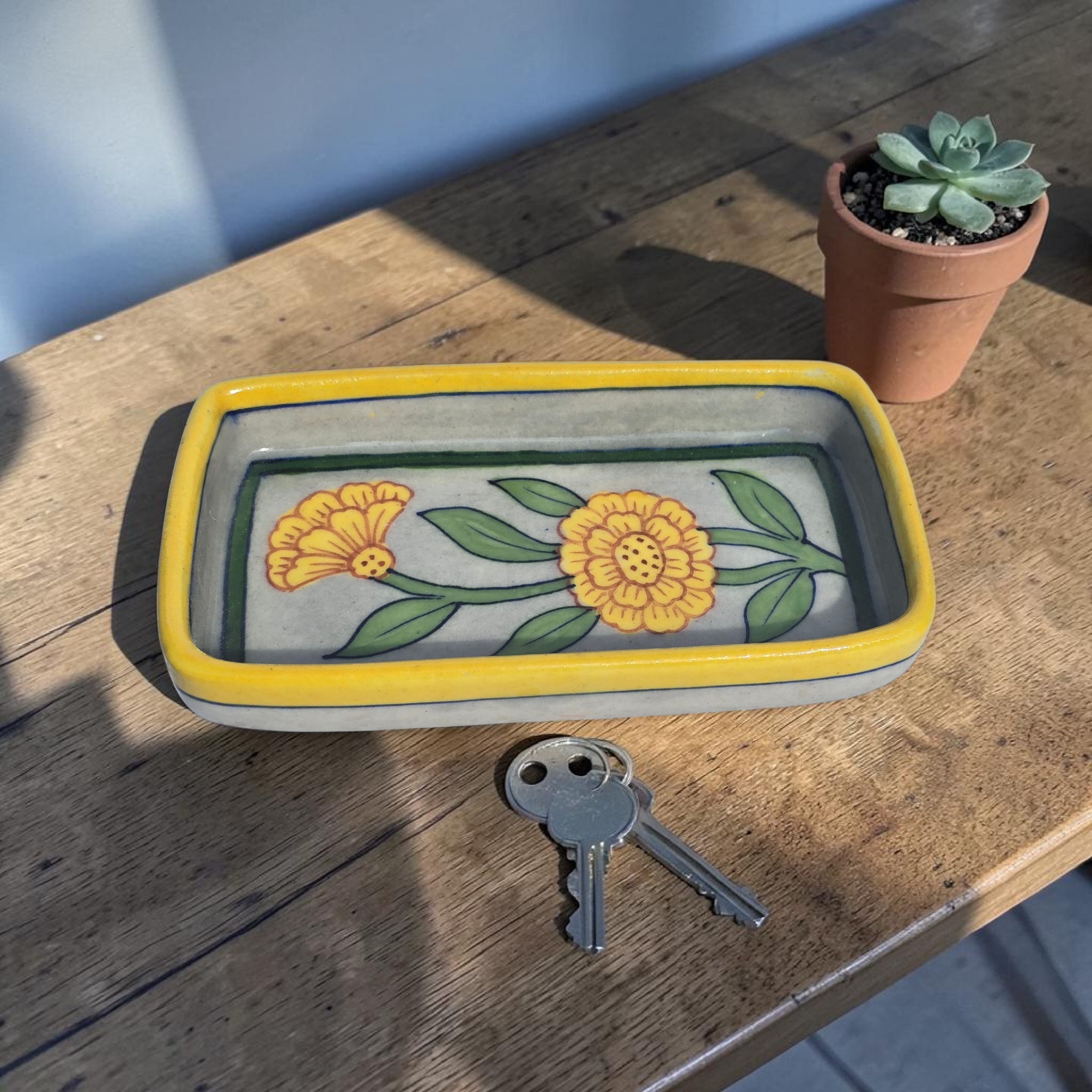 Jaipur Blue Pottery - Hand Painted - Tray