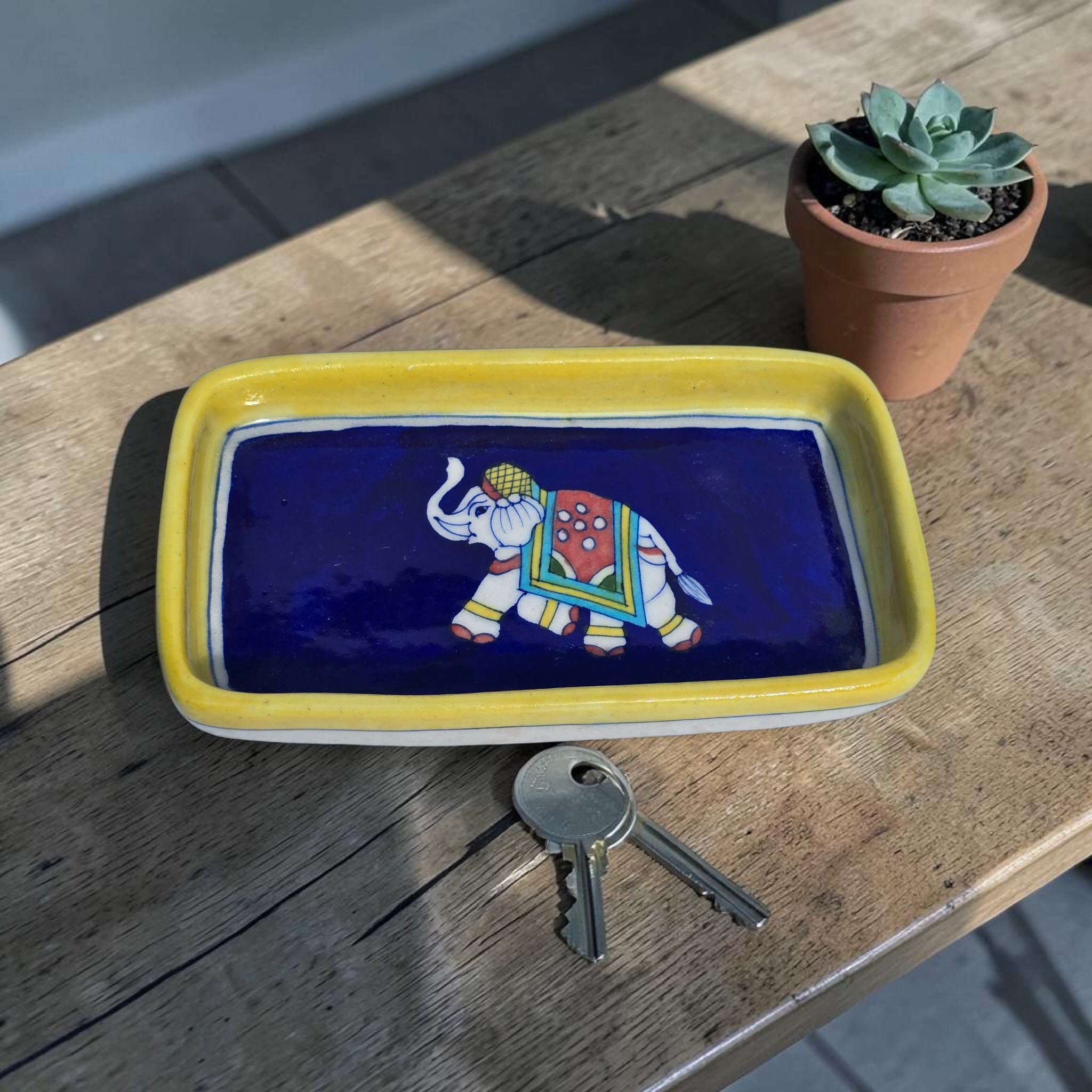 Jaipur Blue Pottery - Hand Painted - Tray