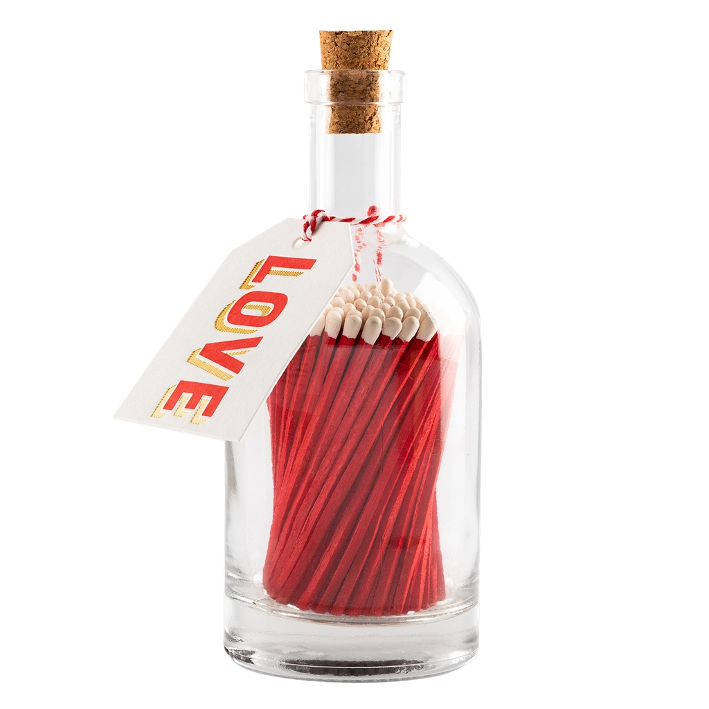 Glass Bottle Matches - LOVE