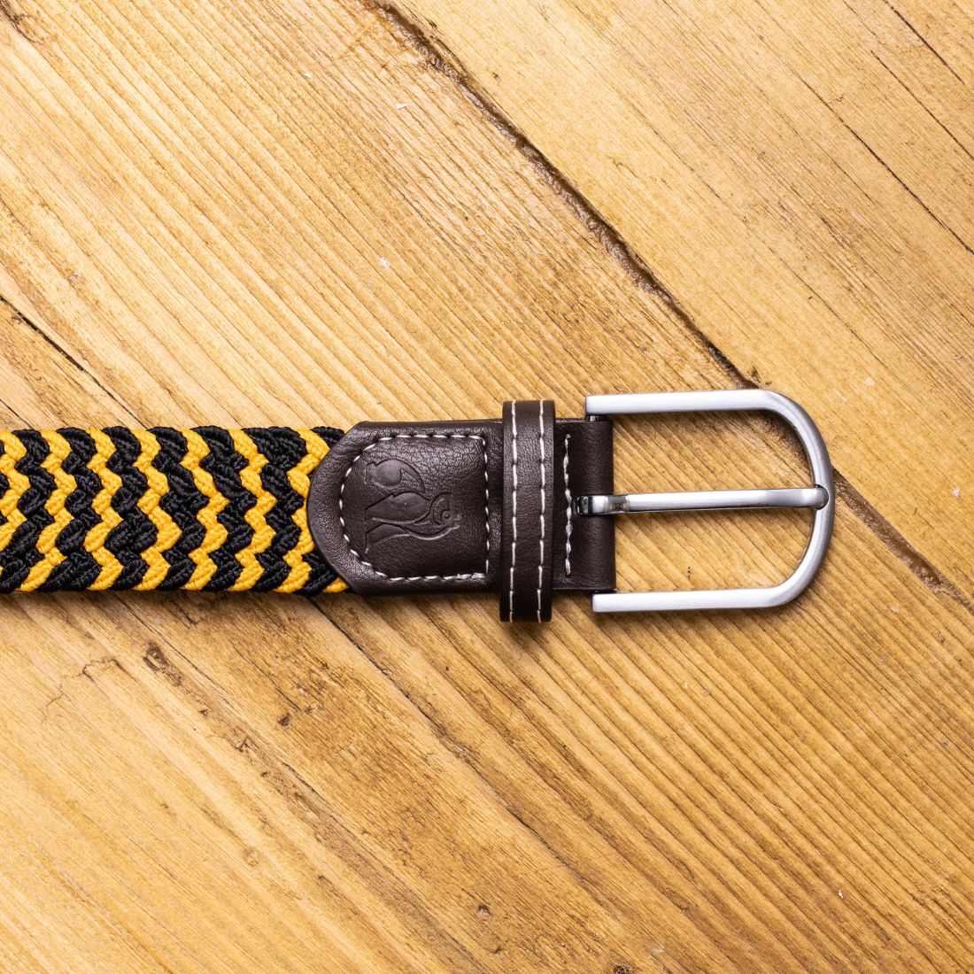 Swole Panda - Yellow/Black - ZigZag Woven Belt - L