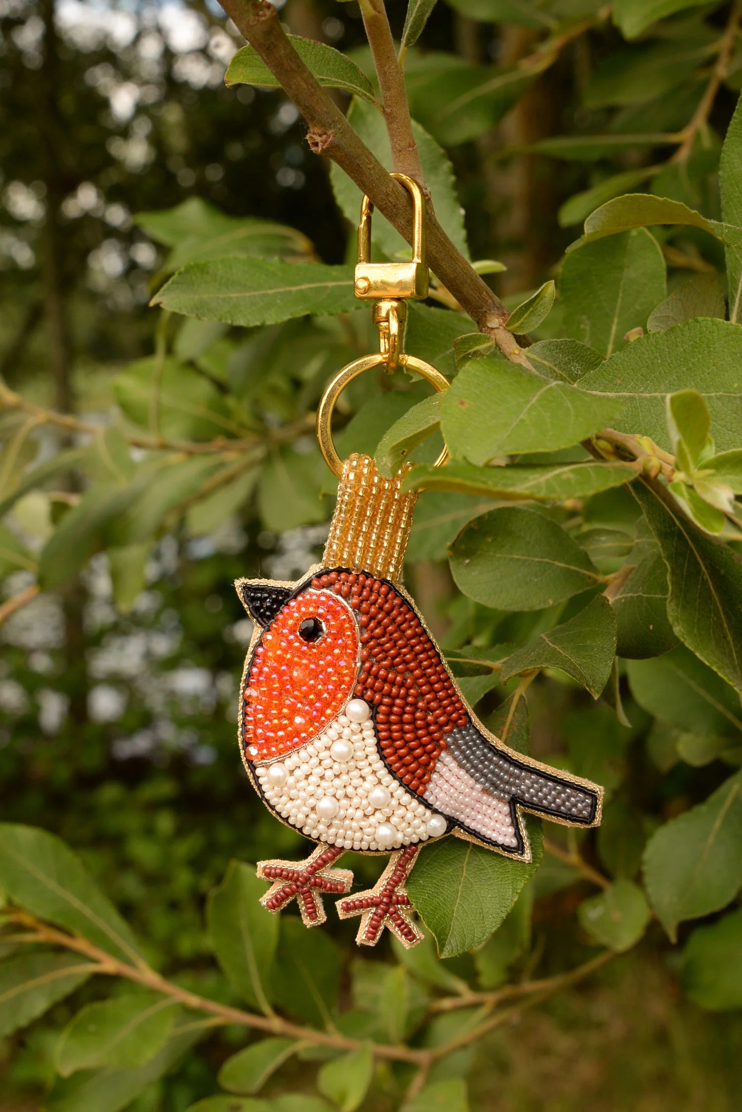 Robin Beaded Keyring
