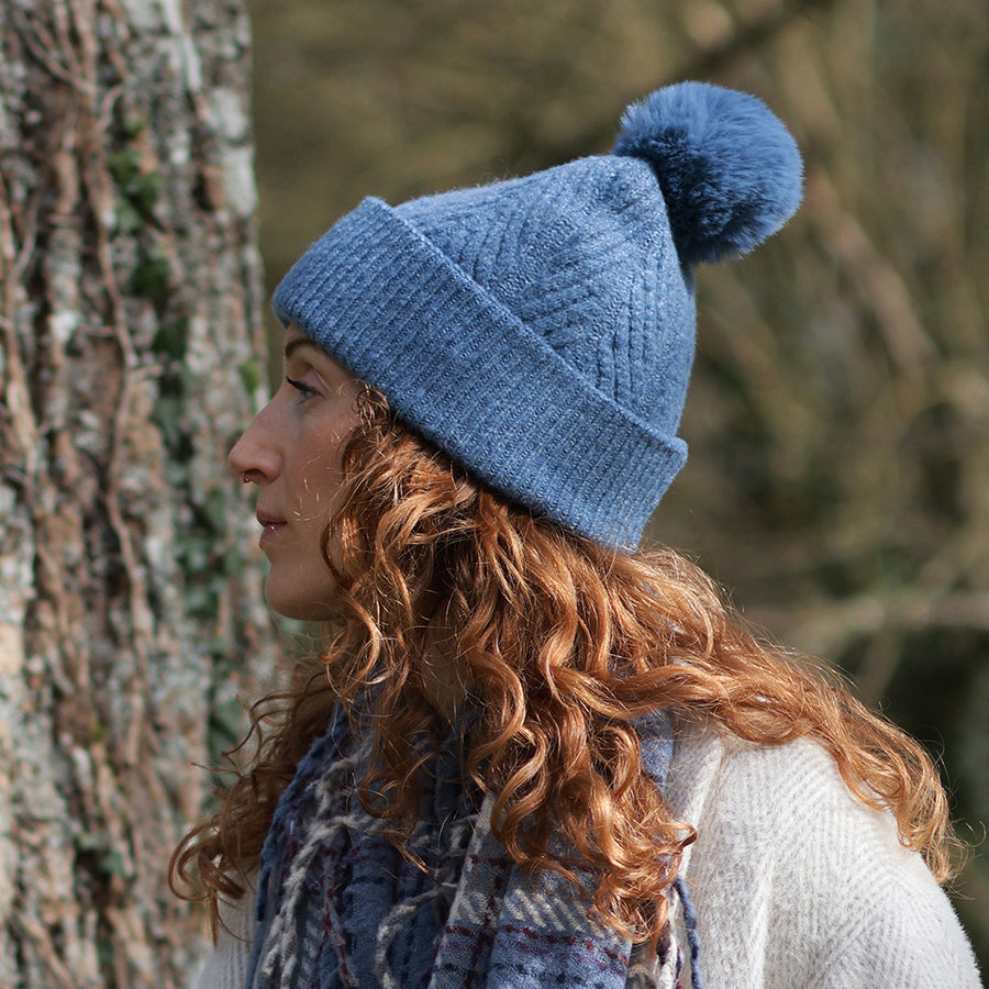 Recycled Knit Bobble Hat - Various Colourways