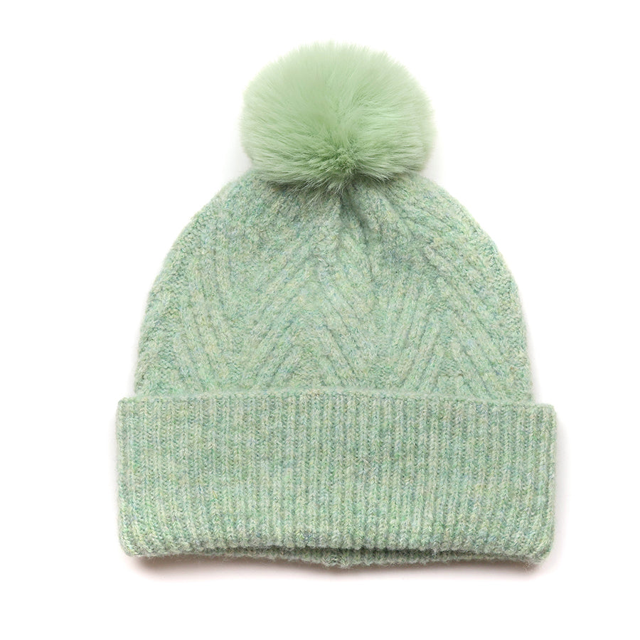 Recycled Knit Bobble Hat - Various Colourways