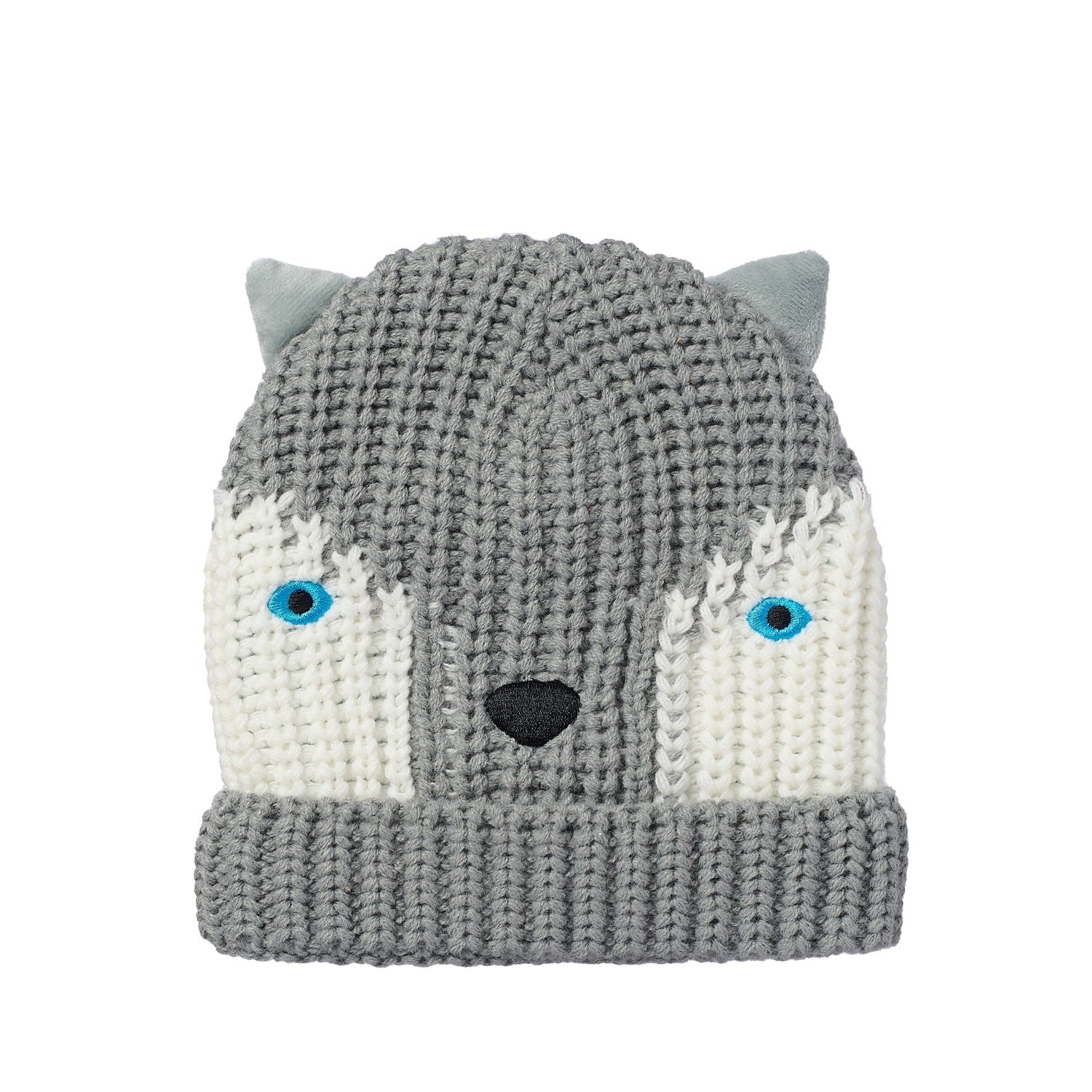 Husky Dog Knitted Hat - 3-6 Years
