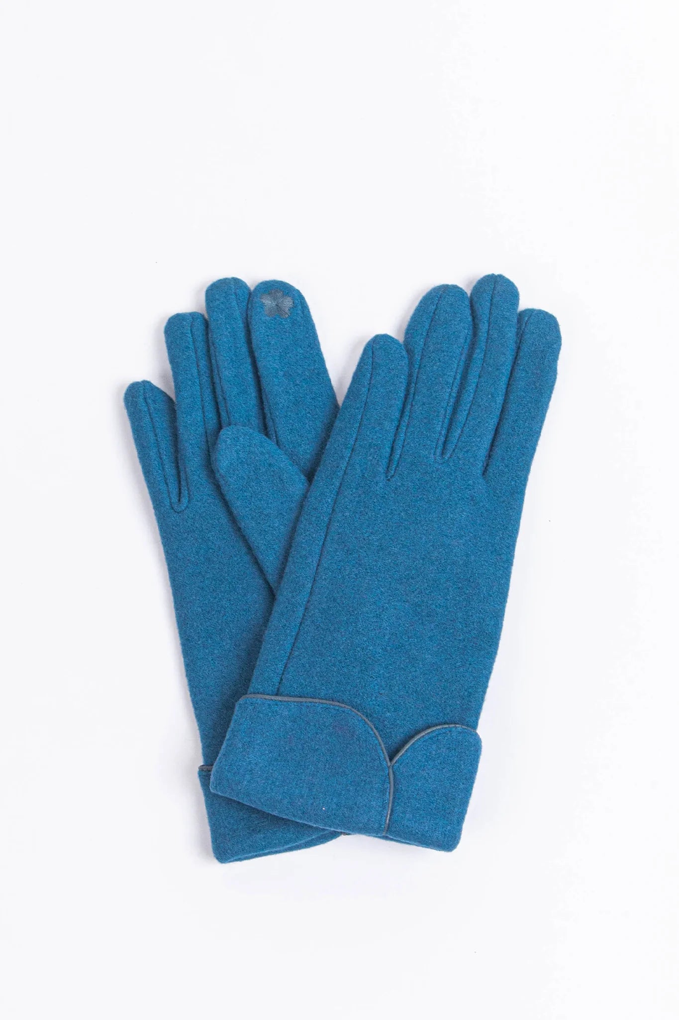 Denim Blue Scalloped Gloves