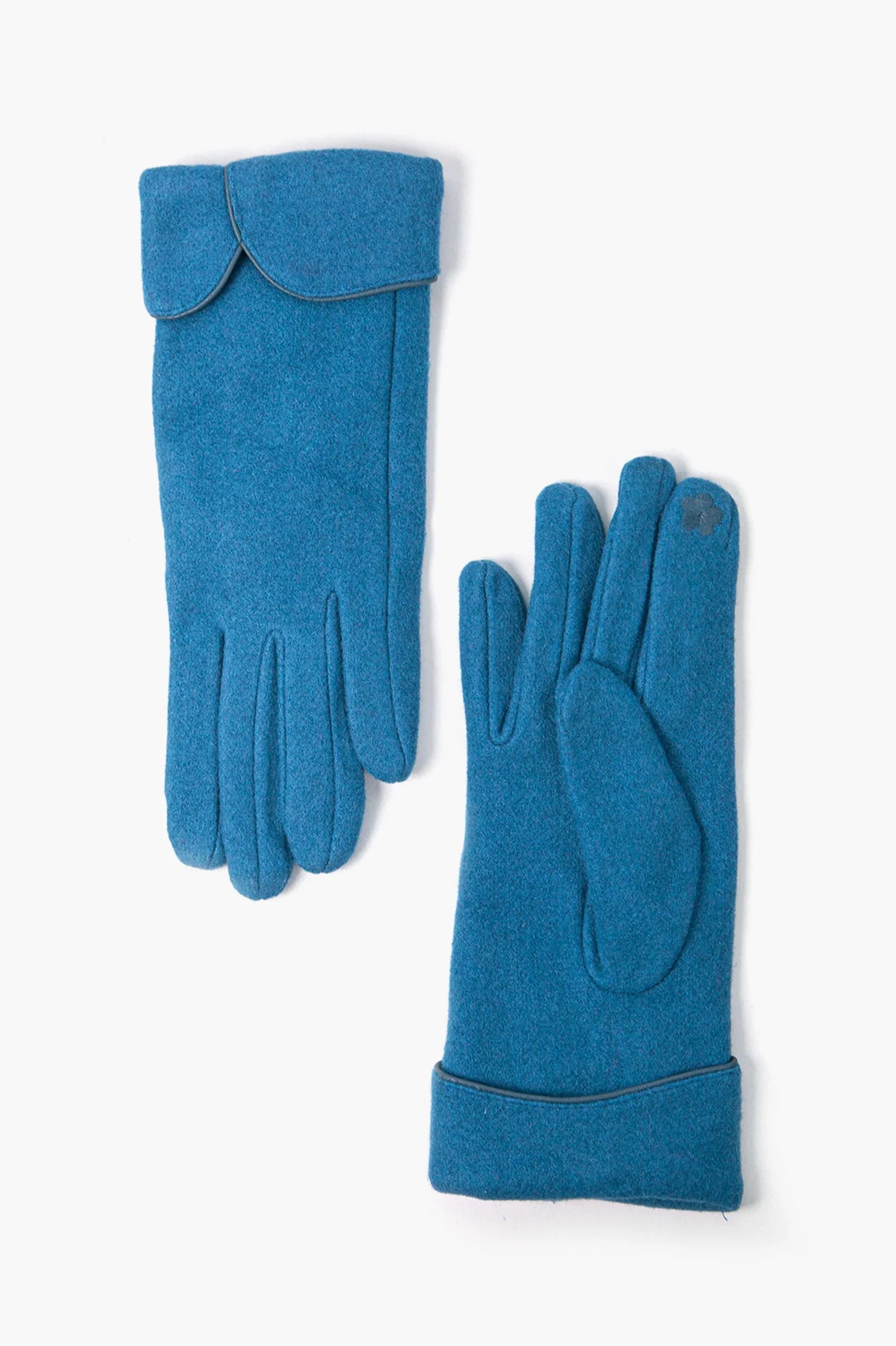 Denim Blue Scalloped Gloves