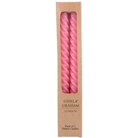 Pastel Pink Twist Taper Candle